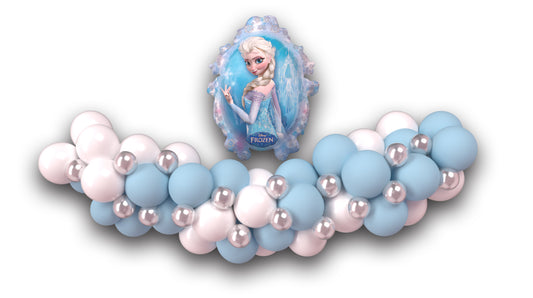 Guirlande de ballons avec ballon La Reine des Neiges, Elsa