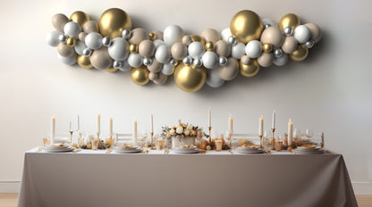 Gold Shimmer and Sandblast Balloon Garland