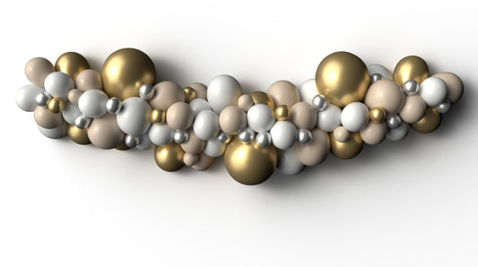Guirlande de ballons dorés scintillants et sablés