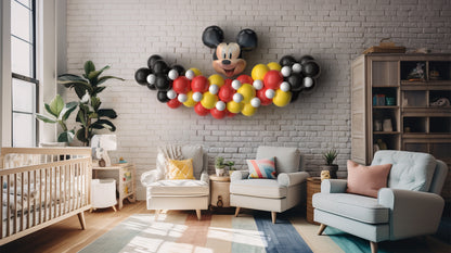 Balloon garland with Mickey Mouse balloon