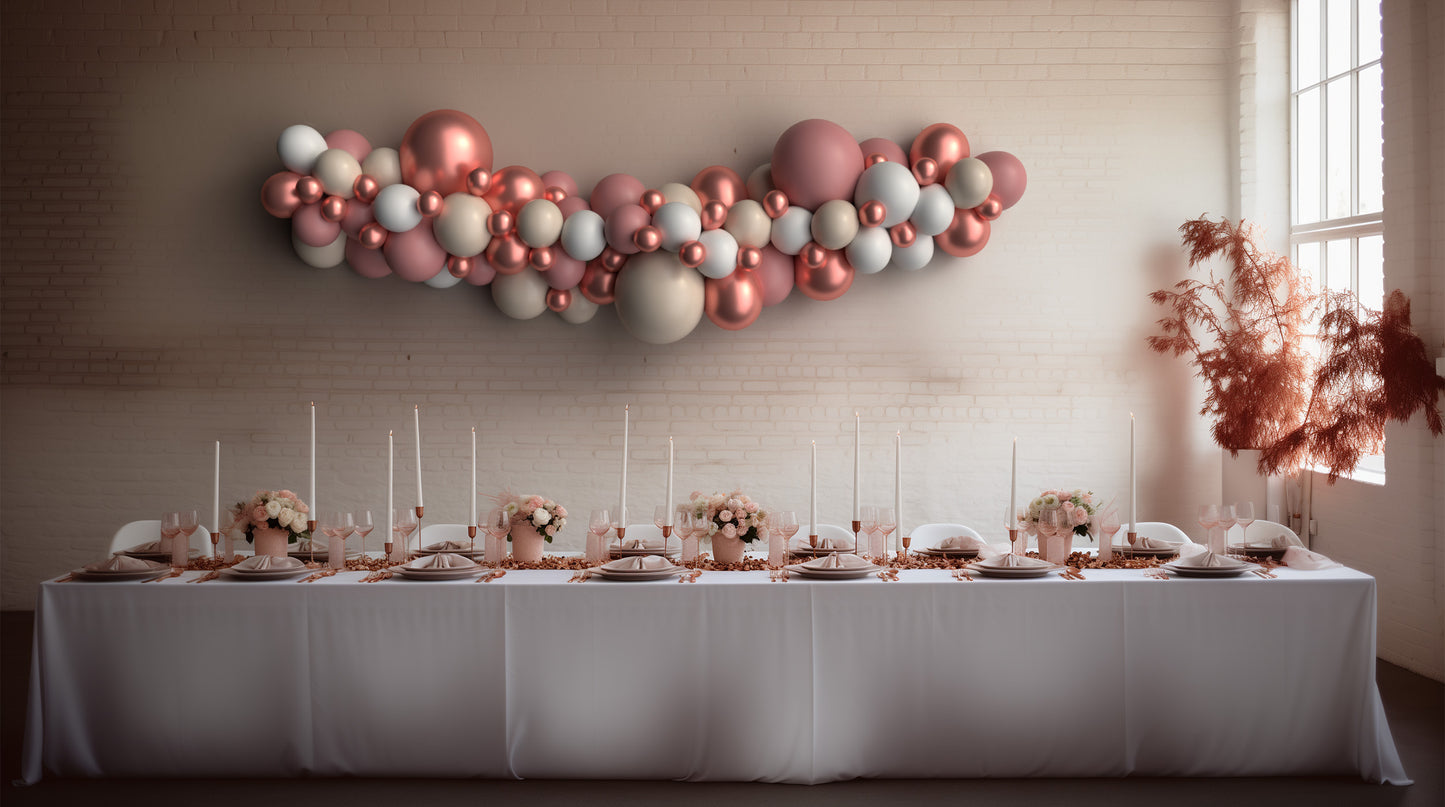 Guirlande de ballons en palissandre et or rose