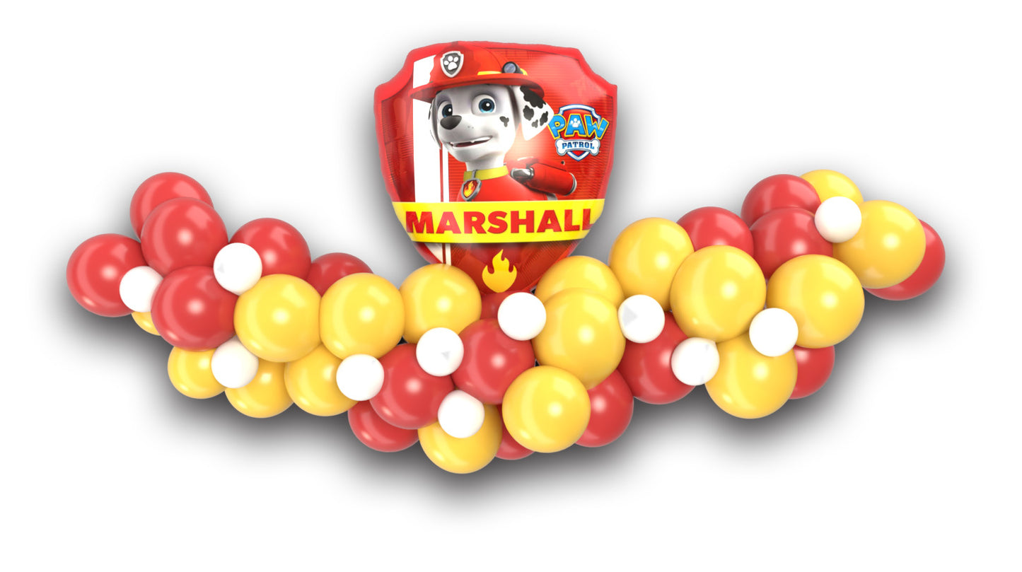 Balloon garland wit Paw Patrol, Marshall balloon