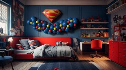 Balloon garland with Superman balloon