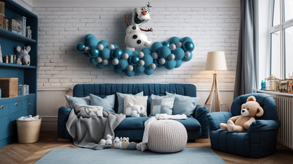 Guirlande de ballons avec ballon La Reine des Neiges, Olaf